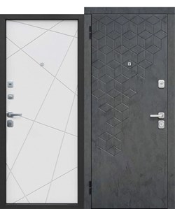 Дверь металлическая Феникс Линии велюр белый софт (960мм) левая - фото 132513