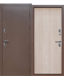Дверь металлическая 11см Протерма Шоколад Букле, Уайт, 960 правая - фото 132658
