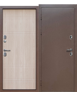 Дверь металлическая 11см Протерма Шоколад Букле, Уайт, 960 левая - фото 132661