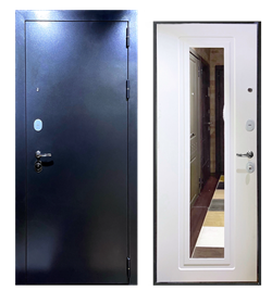 Дверь металлическая Глазго с зеркалом 96 правая - фото 132738