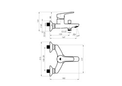Смеситель RUBINETA Uno 10/K WT2 для ванны N10D671 - фото 139140