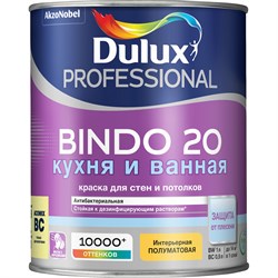 Краска водоэмульсионная Dulux BINDO 20 проф. полумат. BC 0,9л 5309526 - фото 139948