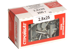 Гвозди Стройбат толевые евро 2,8x25 (белый цинк 0,2 кг) 116061 - фото 142875