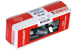 Болт СТРОЙБАТ DIN 933 М12 x 30 (белый цинк 15 шт) 305450 - фото 142934