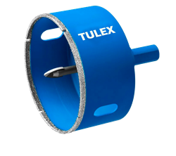 Коронка TULEX алмазная по стеклу и керамической плитке, центр.сверло, трехгранный хвостовик 115мм - фото 143272