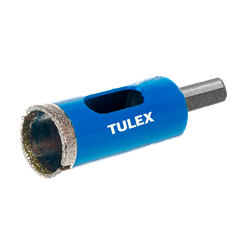 Коронка TULEX алмазная по стеклу и керамической плитке, центр.сверло, трехгранный хвостовик 20 мм - фото 143275