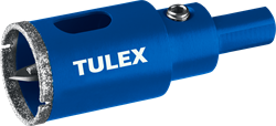 Коронка TULEX алмазная по стеклу и керамической плитке, центр.сверло, трехгранный хвостовик 40мм - фото 143277