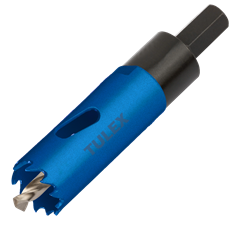 Коронка TULEX биметаллическая, шестигранный хвостовик,с центрирующим сверлом,в сборе 22мм 601013-022 - фото 143283