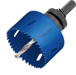 Коронка TULEX биметаллическая, шестигранный хвостовик,с центрирующим сверлом,в сборе 73мм 601013-073 - фото 143307