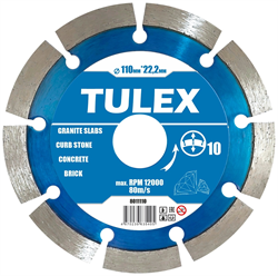 Круг сотрезной алмазный универсальный, сегментный, для УШМ, 110мм*22,2мм 8011110 - фото 143320