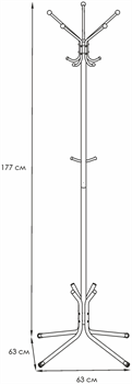 Вешалка напольная ЛУЧ 5, черная ВНП 361Ч - фото 143820