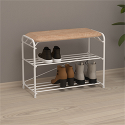 Подставка для обуви АЛЬФА 23 с сиденьем, белый ПДОА 23СБ - фото 143827