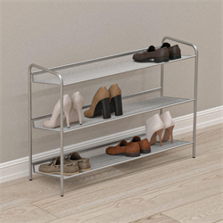 Подставка для обуви 3-х полочная ЖЕНЕВА 33 (Geneva shoes 33) (Металлик/графит) ПДО Ж33 - фото 143842