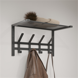 Вешалка с полкой ТОРОНТО 11, графит ВСПТ11 ГР - фото 143872