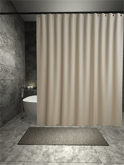 Штора PRIMANOVA PREMIUM для ванной, с утяжелителем 180*200 PLE капучино DR-60057 - фото 144016