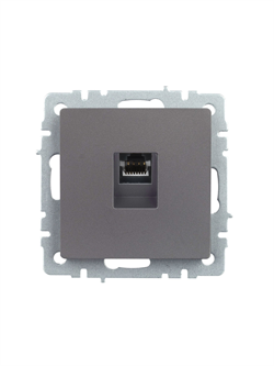 Розетка BRITE компьютерная RJ45 кат.5E сталь BR-K10-1-K46 - фото 144079