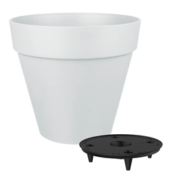 Горшок для цветов IDILAND Tarragon D250мм, 7л со вставкой, светло-серый (12) 221610521/03 - фото 144436