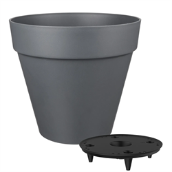 Горшок для цветов IDILAND Tarragon D280мм, 10л со вставкой, серый (8) 221610635/01 - фото 144446
