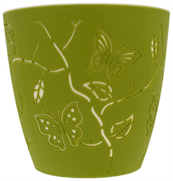 Горшок для цветов PLAST TEAM Butterflies 5,3 л D225мм круглый 225х225х208мм зел.яблоко PT4014100-10 - фото 144450