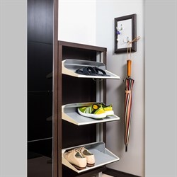 Шкаф для обуви Айрон Люкс 3-х секционная (Венге/Стекло черное) - фото 144716