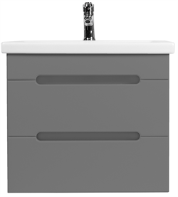 Тумба Марсель под умывальник COMO 80 2 ящика подвесная графит - фото 144777