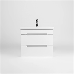 Тумба Марсель под умывальник COMO 80 2 ящика подвесная белая - фото 144782