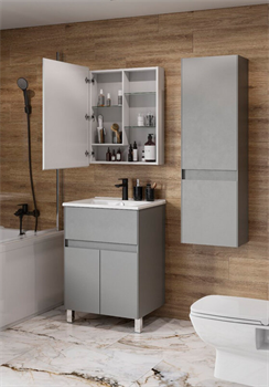 Тумба для ванной комнаты АКВАТОН Форест 60 туманный серый - фото 144790