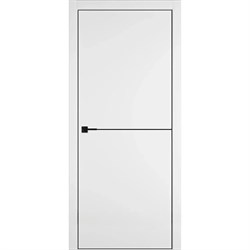 Полотно ЛЕСКОМ Платинум П1/1Г ЧК, 60, глухая, белый софт, молдинг черный - фото 144867