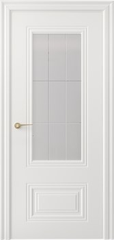 Полотно ЛЕСКОМ дверное эмаль грунт-ЗК N-2, эмаль белая, стекло гравировка решетка 90 - фото 144886