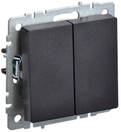 Выключатель BRITE 2-кл. проходной 10А черный ВС10-2-6-БрЧ - фото 145028
