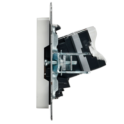 Розетка BRITE двойная компьютерная RJ45 кат.5E белая BR-K20-1-K01 - фото 145092