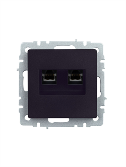 Розетка BRITE двойная компьютерная RJ45 кат.5E чёрная BR-K20-1-K02 - фото 145105