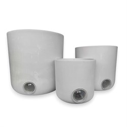 Кашпо с водянным индекатором Greenship белый камень 3шт DIYHY-M-21G15+21G20+21G25 25,5*26см - фото 145202