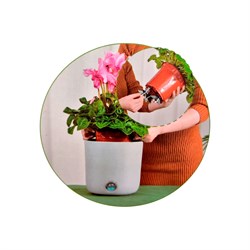Кашпо с водянным индекатором Greenship белый камень 3шт DIYHY-M-21G15+21G20+21G25 25,5*26см - фото 145203