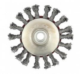 Щетка MATRIX для УШМ,125 мм, М14, "тарелка", крученая проволока  0,5 мм 74611 - фото 19147