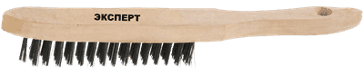 Щетка ЭКСПЕРТ проволочная стальная с деревянной ручкой 1616-02 - фото 19153