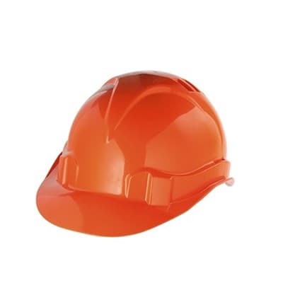 Каска СИБРТЕХ защитная из ударопрочной пластмассы оранжевая 89113 - фото 24619