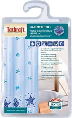 Штора для ванной TATKRAFT Marine Motifs textile 180*180см 14435 - фото 25008