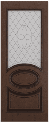 Полотно ЛЕСКОМ дверное Экшпон Неаполь ясень коричневый/черная патина витражное стекло 90 - фото 26711