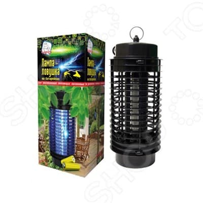 Лампа-ловушка HELP для уничтожения летающих насекомых на батарейках (4*AA), 12*12*28см 80408 - фото 28361