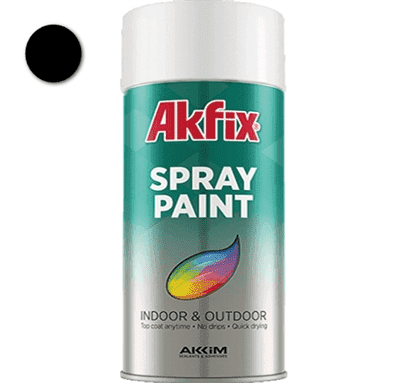 Краска AKFIX акриловая аэрозольная черная 400мл - фото 28701