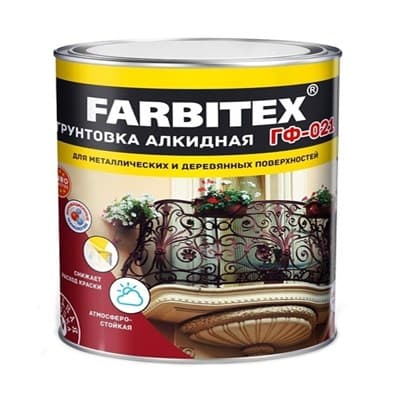 Грунтовка FARBITEX ГФ-021 серый 2,7кг - фото 29265