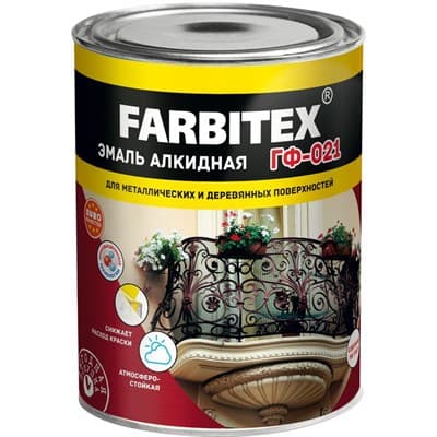 Грунтовка FARBITEX ГФ-021 серый 0,9кг - фото 29322