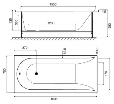 Каркас AM.PM для ванны Inspire A0170*75см W5AA-170-075W-R64 - фото 32515