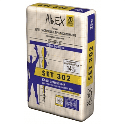 Клей ALINEX плиточный СЭТ-302 25кг усиленный - фото 33605