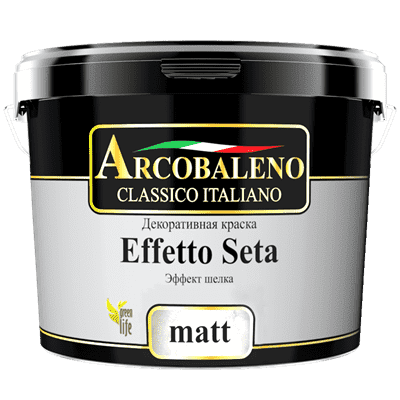 Краска декоративная РАДУГА Arcobaleno Effetto Seta Matt база матовый шелк (1кг) - фото 35204