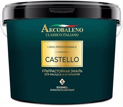 Эмаль РАДУГА Arcobaleno Castello ультрастойкая для фасадов и интерьеров 2,7л - фото 35676