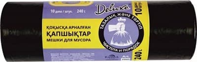 Пакеты д/мусора Deluxe без завязок 10шт 240л P805 - фото 36593