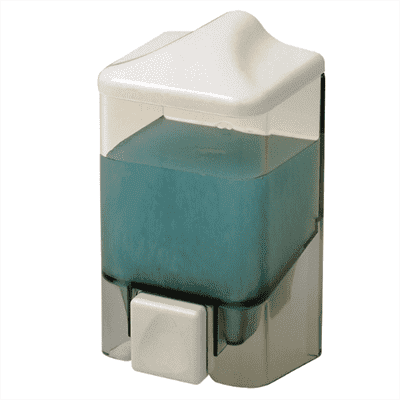 Дозатор PRIMANOVA для мыла 1000 мл прозрачный-белый 10,5*10,5*19см SD06 - фото 37175