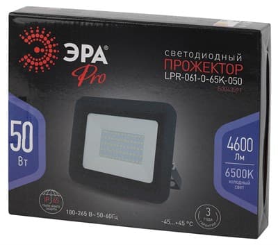 Прожектор светодиодный ЭРА 6902 LPR-061-0-65K-050 PRO Б0043591 - фото 37238